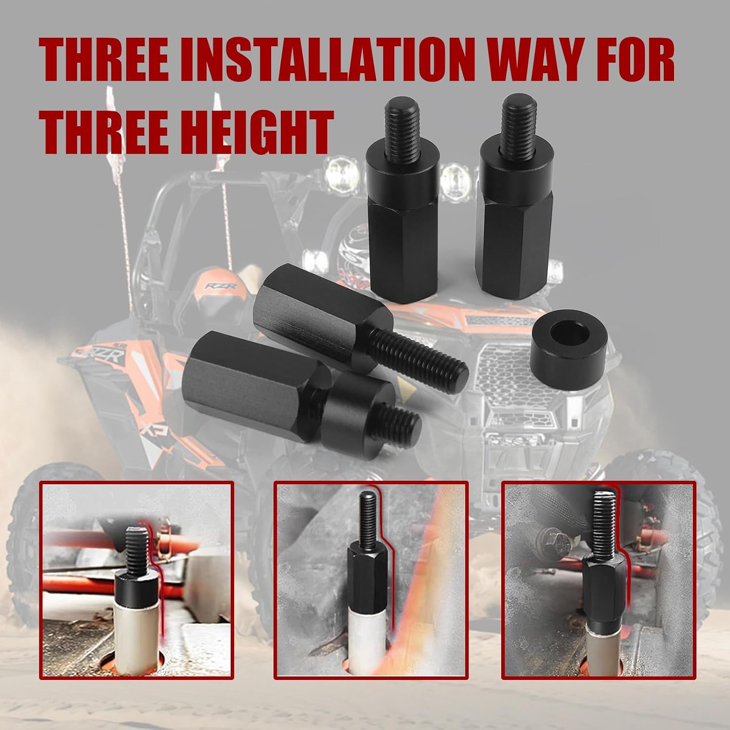 4pcs Maverick X3 Seat Riser, Seat Lift Kit Compatible with Can Am Maverick X3 All Years, Lift Up UTV Seat to 0.5"/1.5"/2"