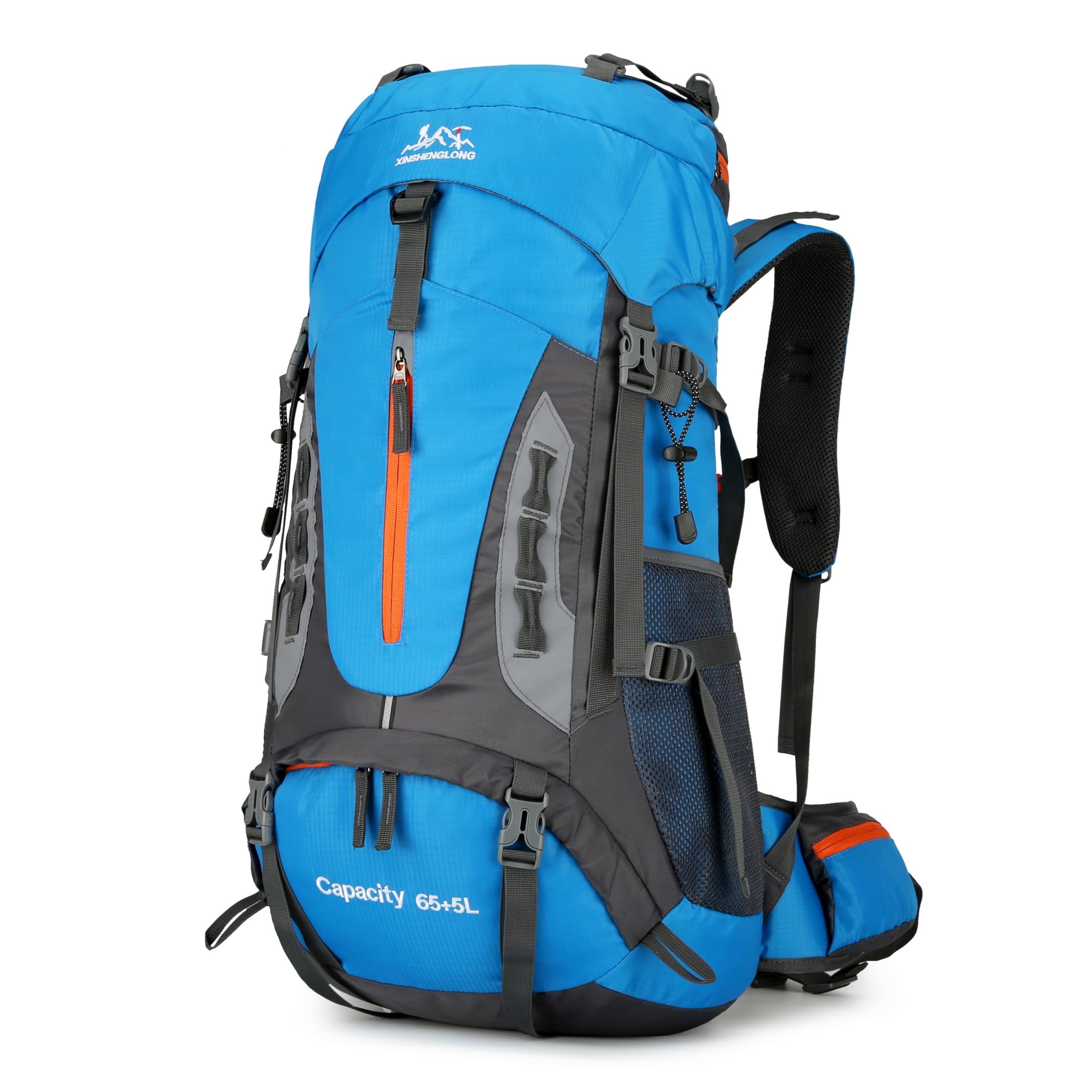 DEIUOGE 70L Waterproof Travelling Rucksack Hiking Backpack Mens Large Lightweight Backpack for Outdoor Camping,Trekking, Walking,Climbing Unisex Daypack with Rain Cover,Black