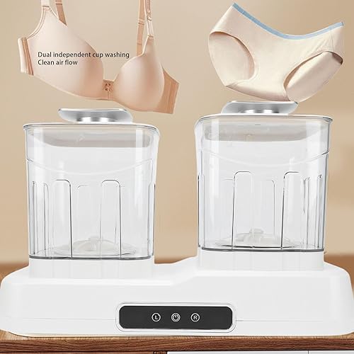Miniatura 3 de Lavadora de ropa interior, diseño de bañera doble independiente, 360, lavado completo, mini lavadora de lavandería, 2 modos de limpieza, lavadora