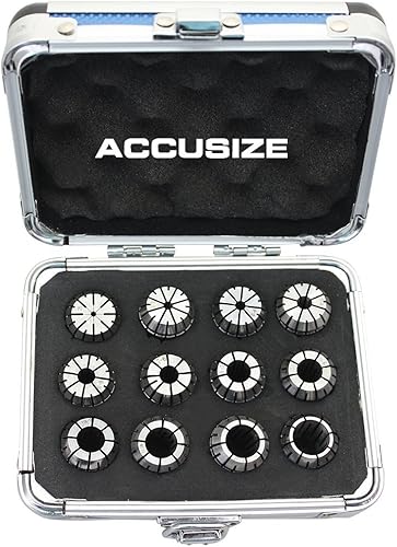 accusizetoolsSistema métrico ER Collet 2mm a 13mm por 1mm pinza ER-2012pcsset en Fitted Caja de aluminio resistente, # 33500583