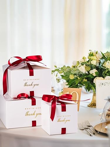 Vista 80 de MESHA Cajas de regalo pequeñas blancas de 4 x 4 x 4 pulgadas, paquete de 100 unidades, caja de regalo con tapas para regalos de dama de honor