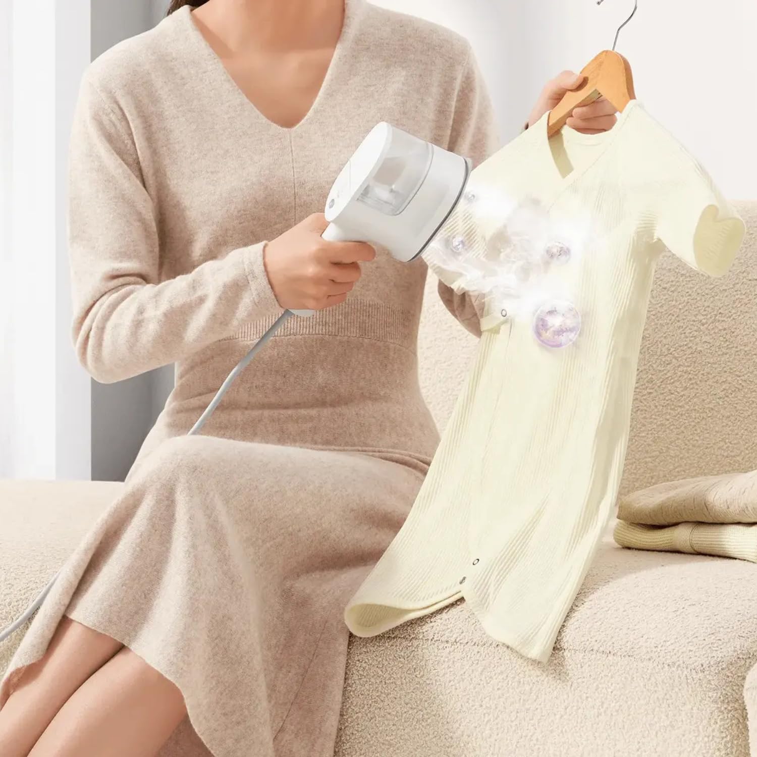 Xiaomi Handheld Steam Iron - Piastra verticale a vapore pieghevole | Vaporizzatore per indumenti portatili 1200 W | Rimuove tutti i tipi di rughe | Stiratura verticale e orizzontale