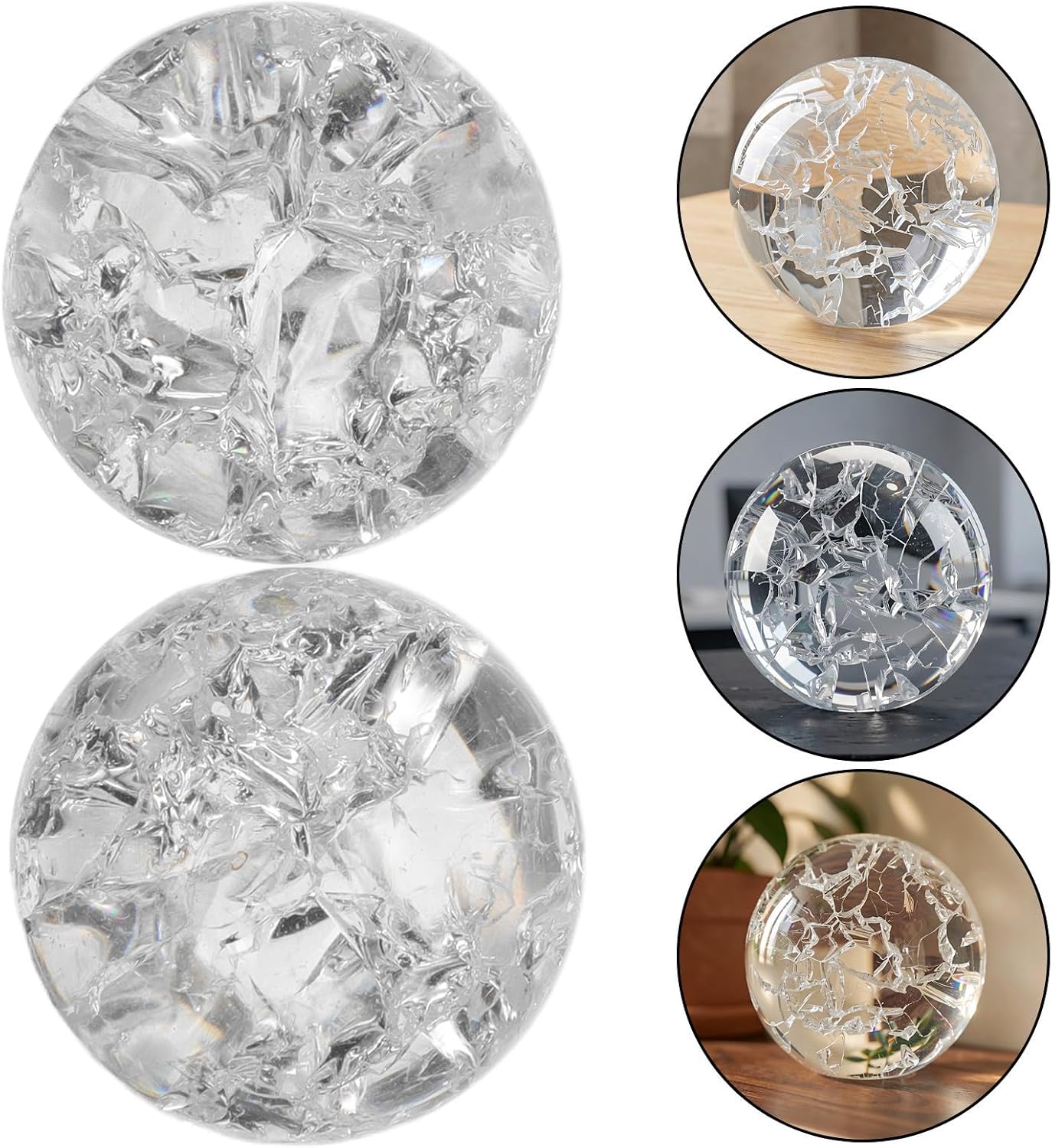 Cabilock 2pcs Glass Sphere Replacement for Tabletop Fountain, Zen Decor