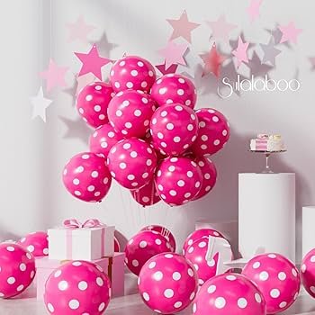 Amazon.com: SULALABOO 60PCS Hot Pink Polka Dot Balloons 12