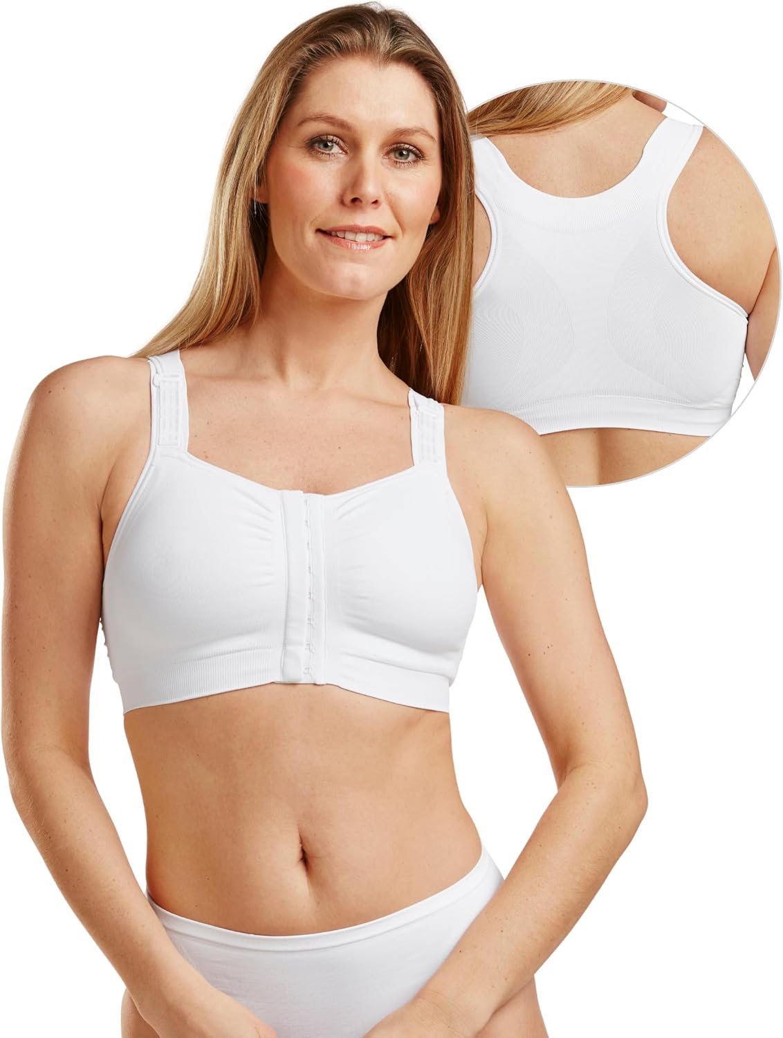 Mary Post Op Bra | Comfortable Post Mastectomy Bra with Pockets | Seamless Lumpectomy Bras for Women
