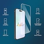 Ailun 3 Pack Screen Protector for iPhone 15 Pro [6.1 inch] + 3 Pack Camera Lens Protector,Case Friendly Tempered Glass Film,[9H Hardness] - HD