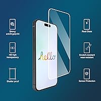 Vista 3 de Ailun Paquete de 3 Protectores de Pantalla para iPhone 15 Plus [6.7 pulgadas] + Paquete de 3 Protectores de Lente de Cámara con Marco