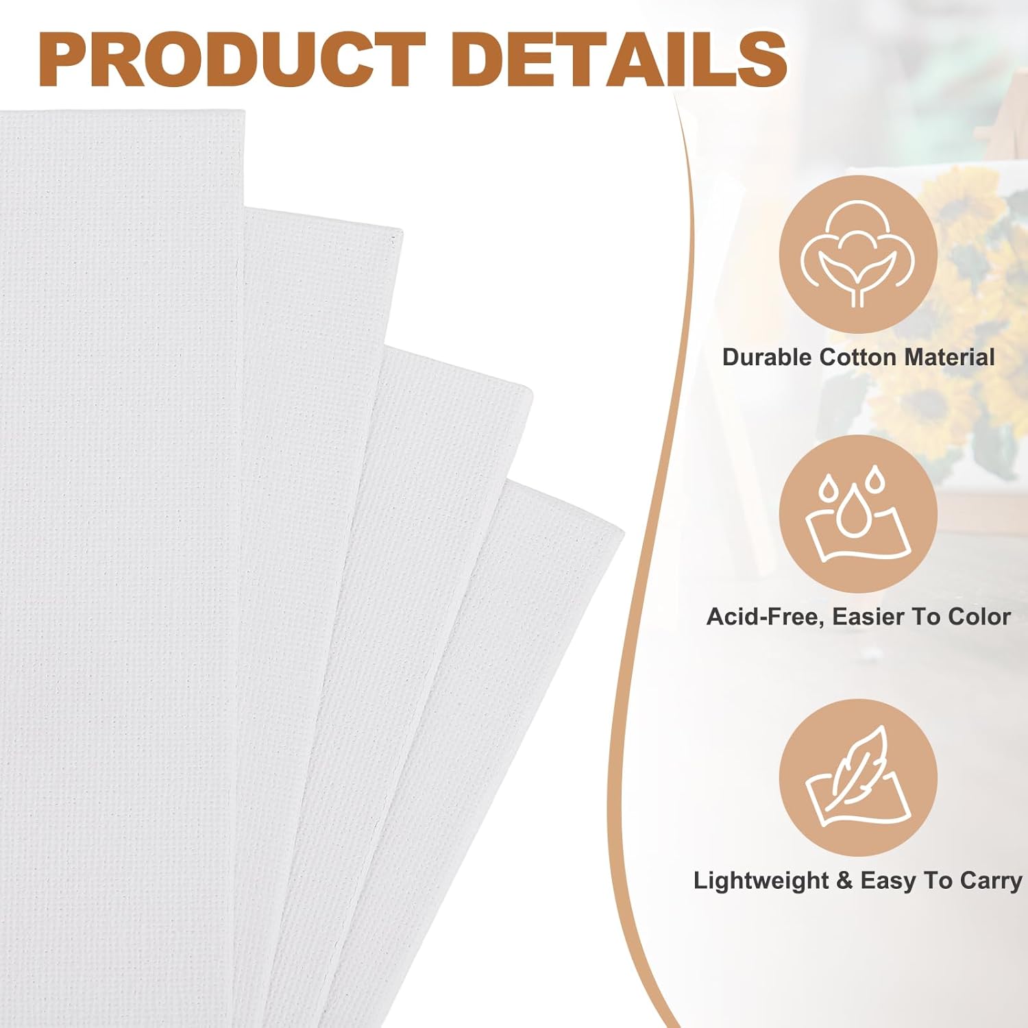 MECCANIXITY Canvas Boards for Painting, 8x16 Cotton Blank Primed Art Canvas Panels Acid-Free for Painting Supplies Oil Acrylic Tempera Watercolor Pouring Paint Artists(White, Pack of 5)