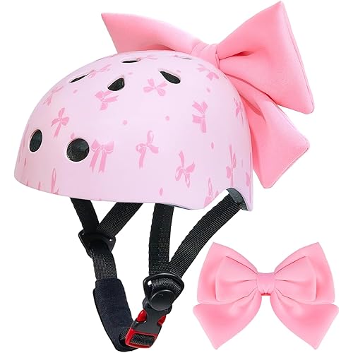 Helmet for Kids 8-14, Kids Bike Helmet with DIY Bow, Adjustable Youth Bike Helmets Girls Helmets for Skating Bicycle Scooter Skateboard