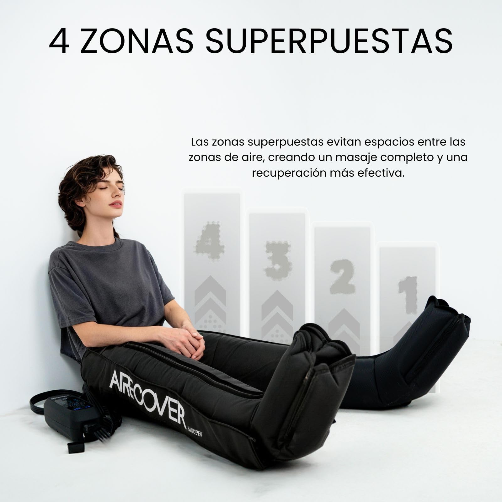 Presoterapia para Casa, Masajeador Piernas con 4 Cámaras para Mejorar la Circulación Sanguínea y Drenaje Linfático, Recovery Boots para Relajación Muscular y Aliviar el Dolor (M:160-175CM)