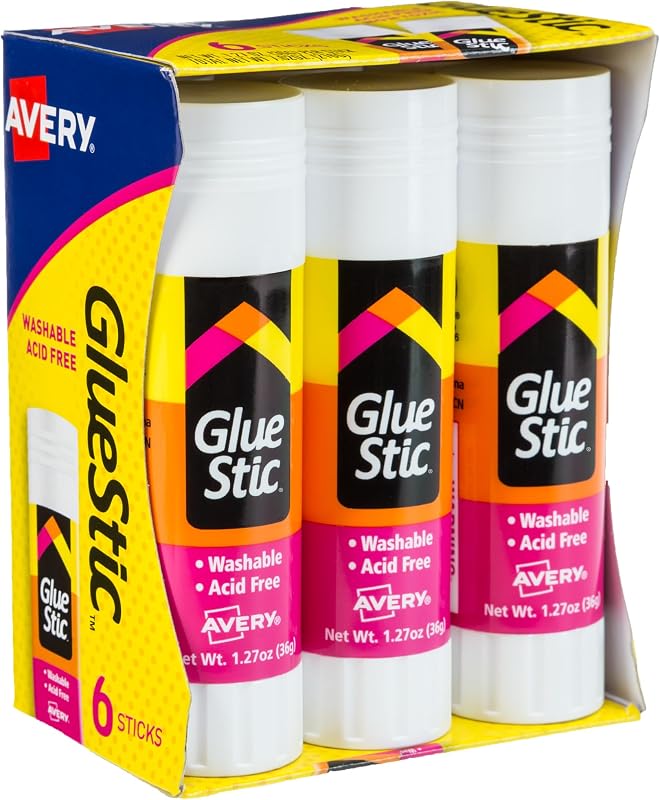 Glue Stic™, White Glue Sticks, Washable, 1.27 oz, 6 Total (98073)