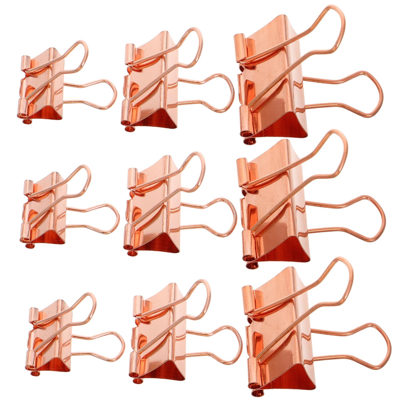 Healeved Fermagli per Raccoglitori in Metallo Oro Rosa 112 Pezzi Set di Mini Clip a Coda di Rondine 19Mm-25Mm-32Mm per Ufficio Studenti e Scrapbooking Morsetti Riutilizzabili per