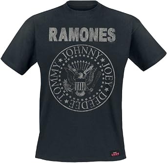 Ramones Mens Seal Hey Ho Back Print Slim Fit T-Shirt X-Large Black