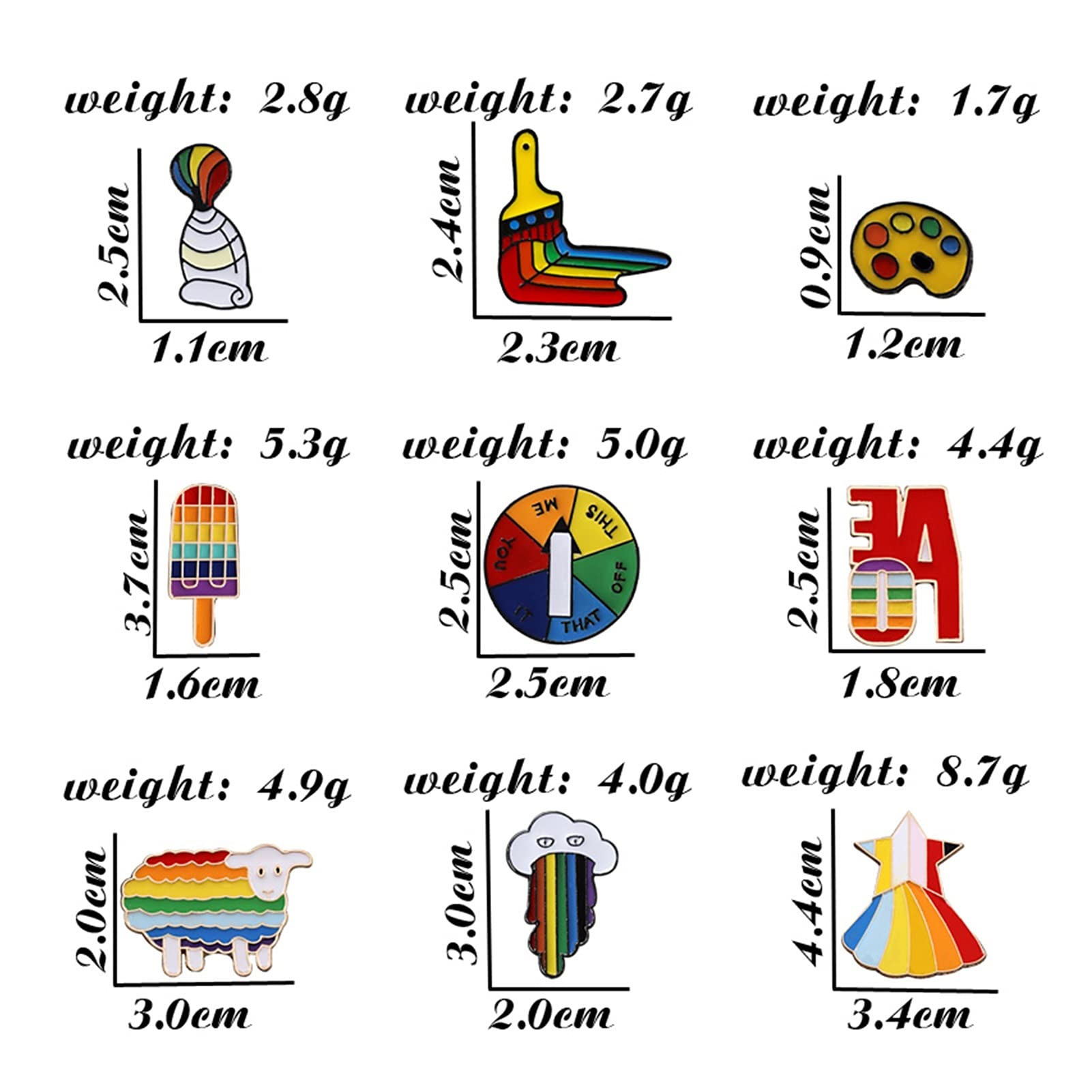 Brosche Künstler Regenbogen Emaille Pins Sammlung Broschen Maler Bleistift Alpaka Jacken Anstecknadel Schmuck Geschenke