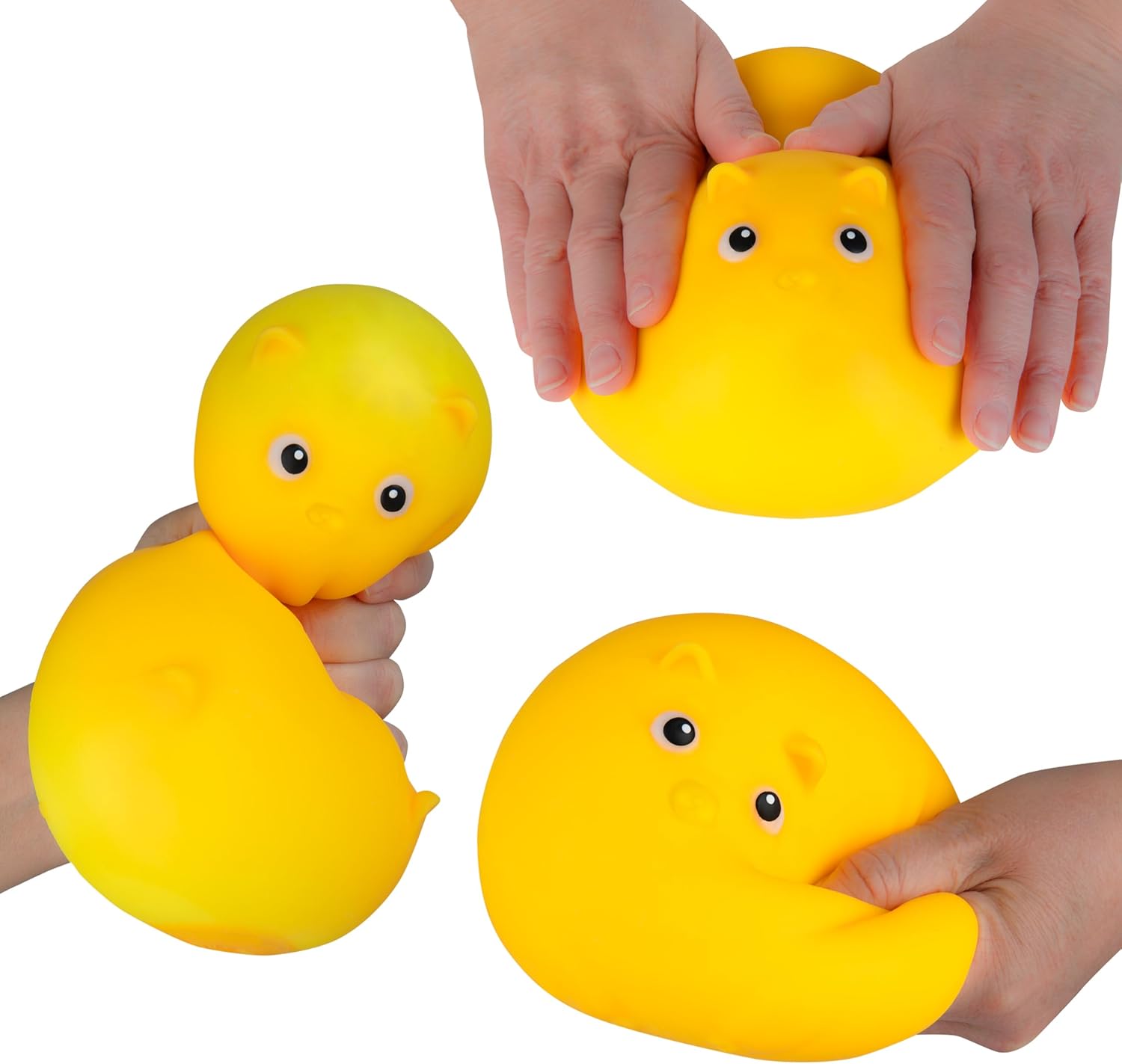 ORB Easy Sqweezy Nugget The Chunky Hamster - Big Slow Rising Squishy Chubby Yellow Hamster Toy - Extra Soft Marshmallow Squish - Large Squishy Stress Relief and Funkee Fidget Toy for Kids and Adults