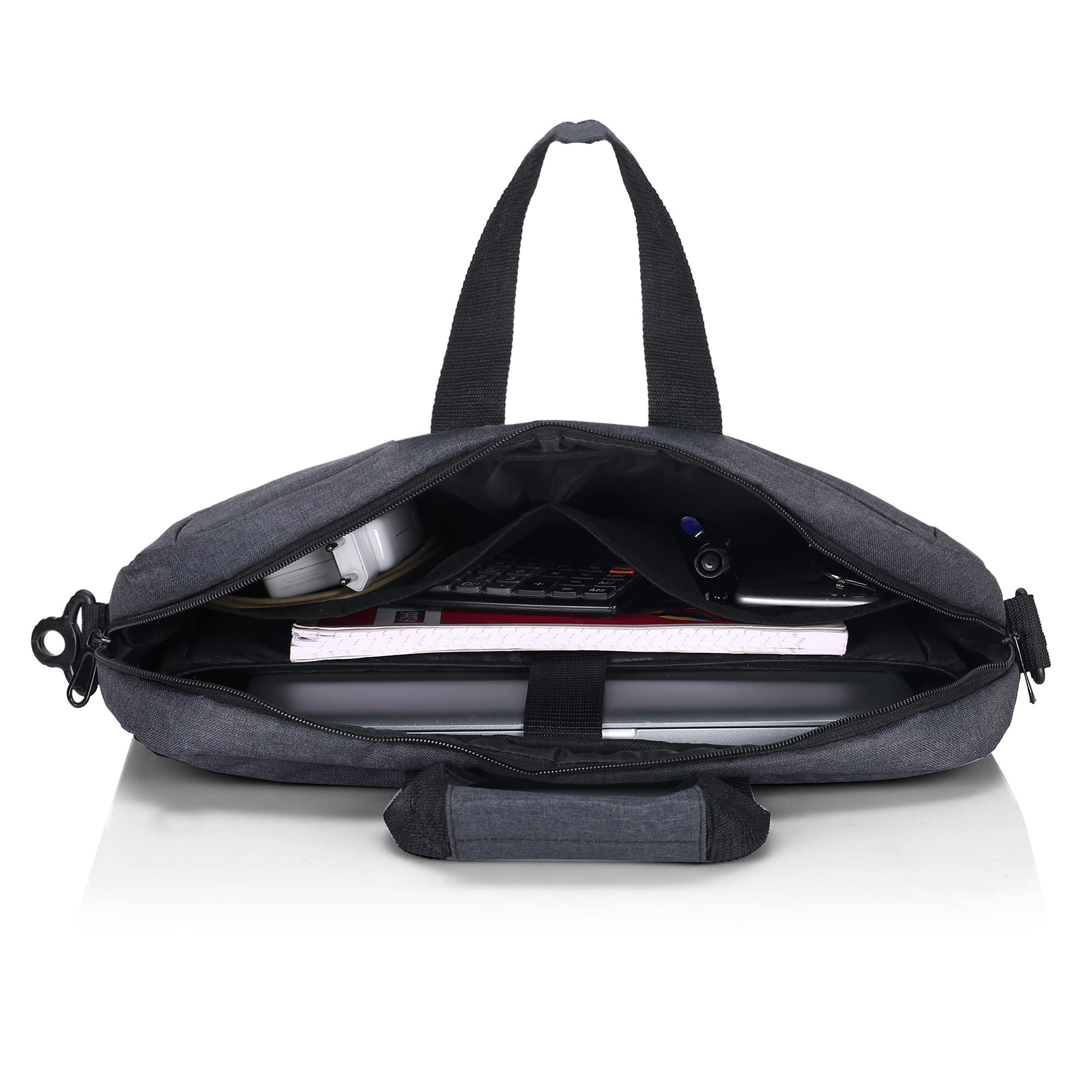 ABBASI Cross Office Laptop Bag Briefcase/Notebook/MacBook Business 15.6 Inch Messenger Sling College Bag Water Resistant Laptop Bag Tablet Business Carrying Handbag for Women and Men (Black) 4
