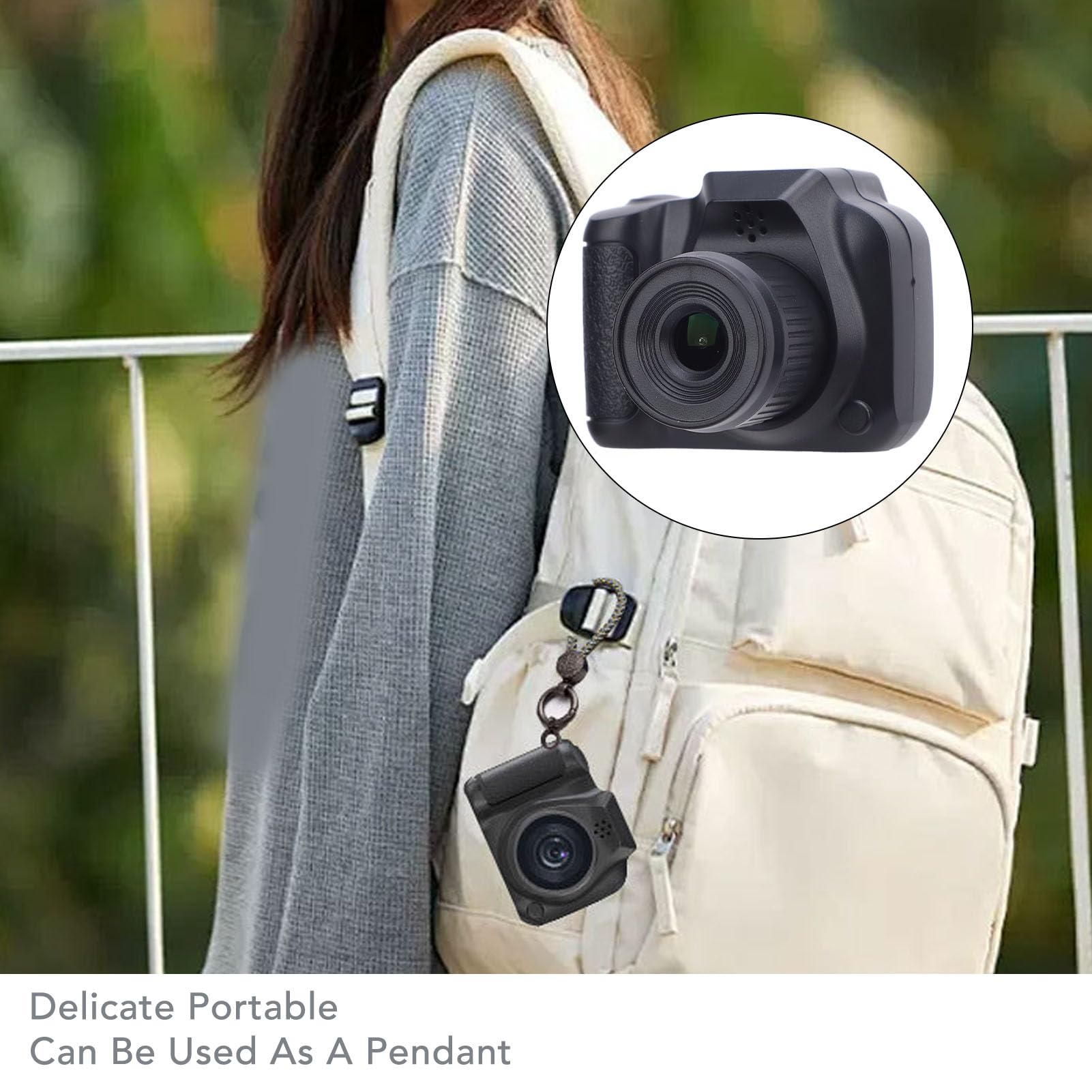 Mini Keychain Camera, 1080P 2MP Thumb Sized Camera, Micro Video Camera Camcorder with 1.3 Inch Screen, Portable Travel Camera for Students, Teens