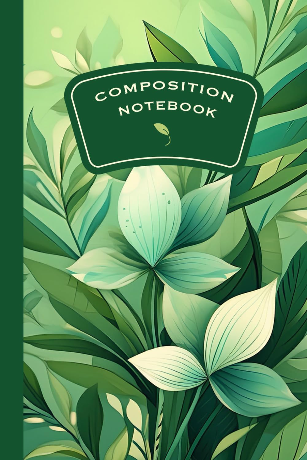 Composition Notebook / Elegant Light Green Botanical Illustration Notebook /100p