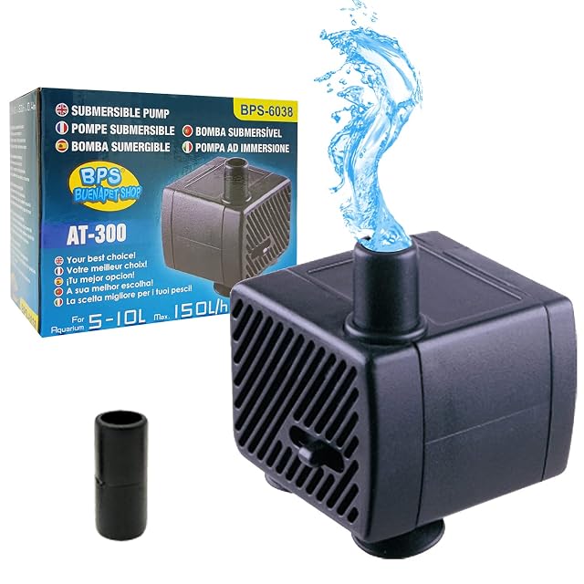 BPS (R) Bomba Sumergible para Pecera o Acuario, Submersible Pump Fish Tank (3.3 x 3.2 x 3.2CM) BPS-6038