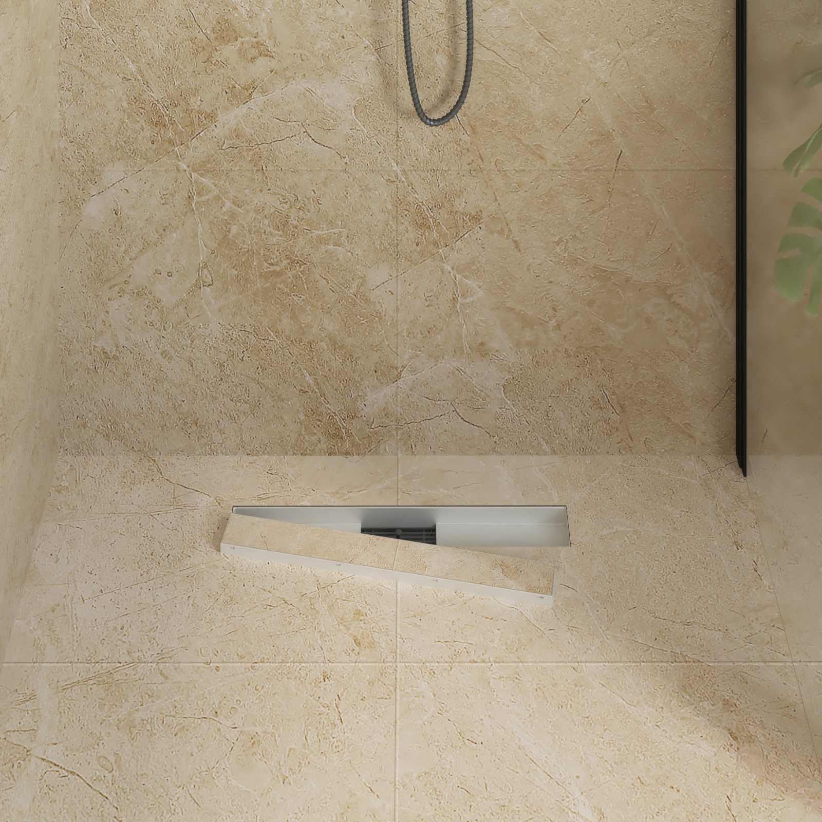 vidaXL Drenaggio Doccia 2 in 1 Argento 50 cm Acciaio Inox 304, Stile per Il Bagno, Scarico Doccia Moderno, Soluzione idraulica, Accessori per Il Controllo dell'Acqua
