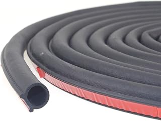 Weather Stripping Dood Seal Strip for Doors/Windows,Self-Adhesive Backing Seals Large Gap, Rubber Seal Hollow Black,2/5 Inch Wide X 2/5 Inch Thick D Shape Seal Strip (19.7 Ft)