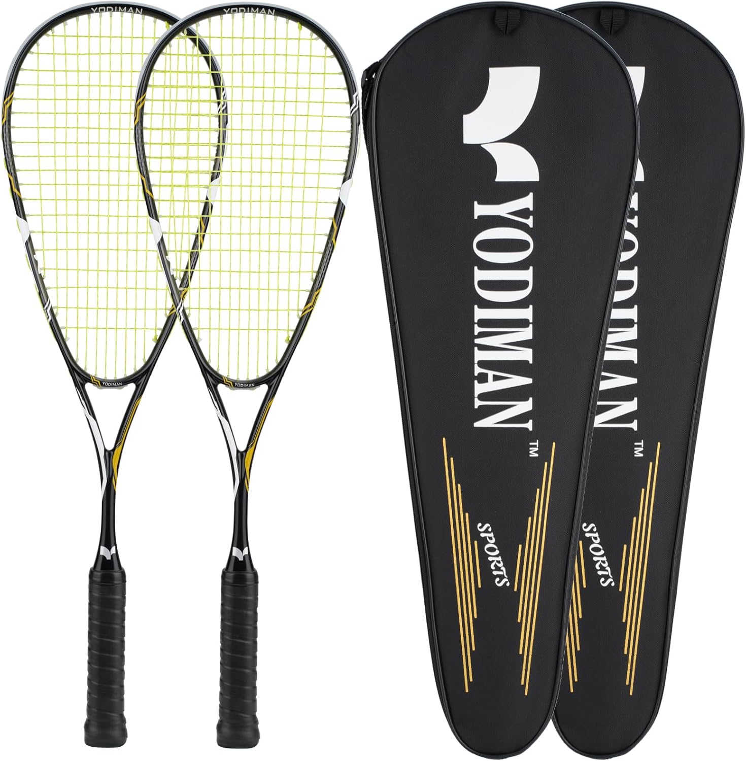 Graphene Touch Squash Racquet Series, (Speed/Radical), Pre-Strung Squash Rackets Set of 2