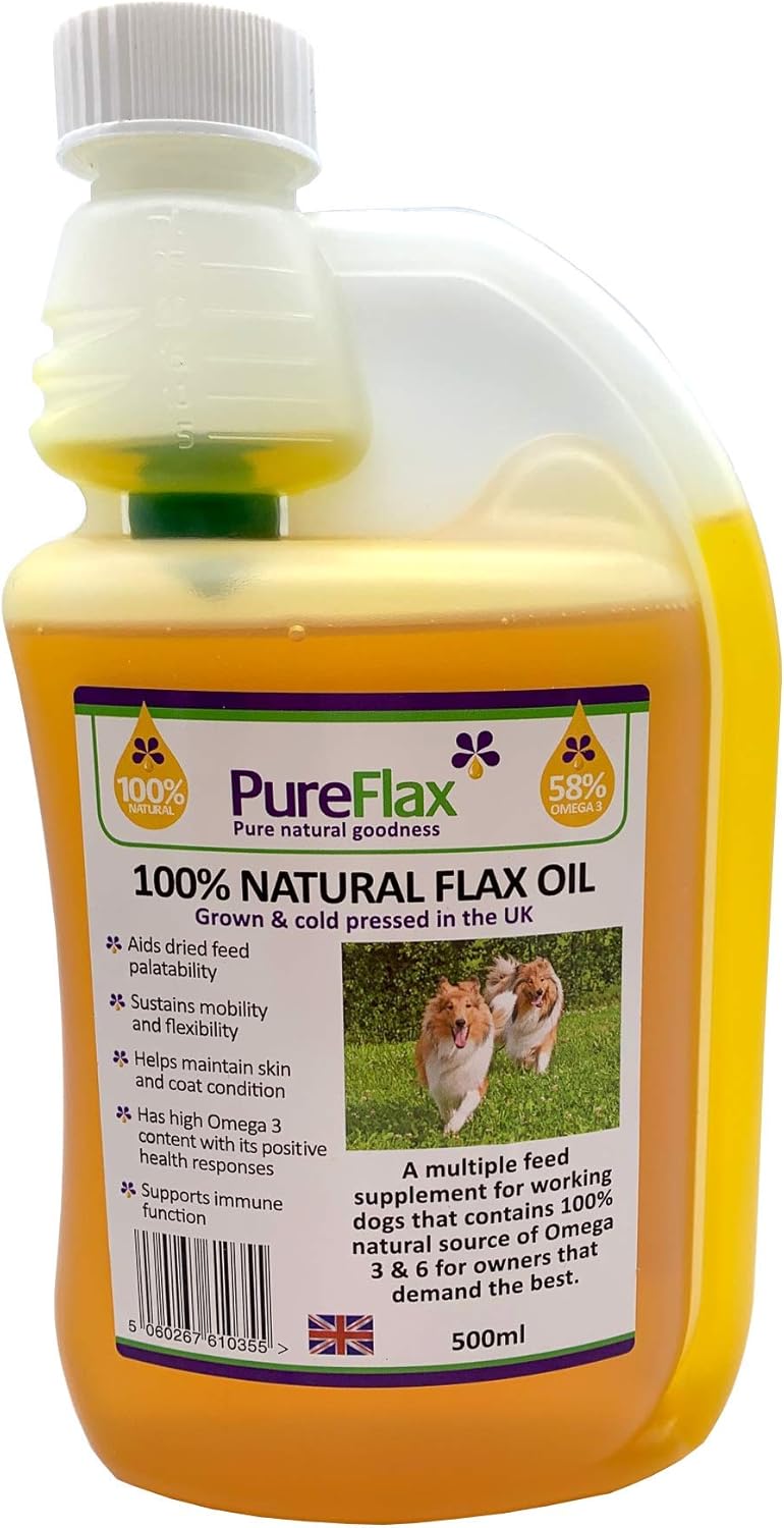 Pureflax 500ml 100 Flaxseed Oil Natural UK Grown and Pressed Very High