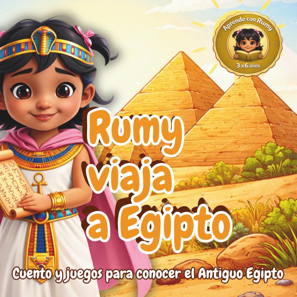 Rumy viaja a Egipto: Cuento infantil ilustrado con actividades, juegos y manualidades para aprender sobre el antiguo Egipto (Aprende con Rumy)