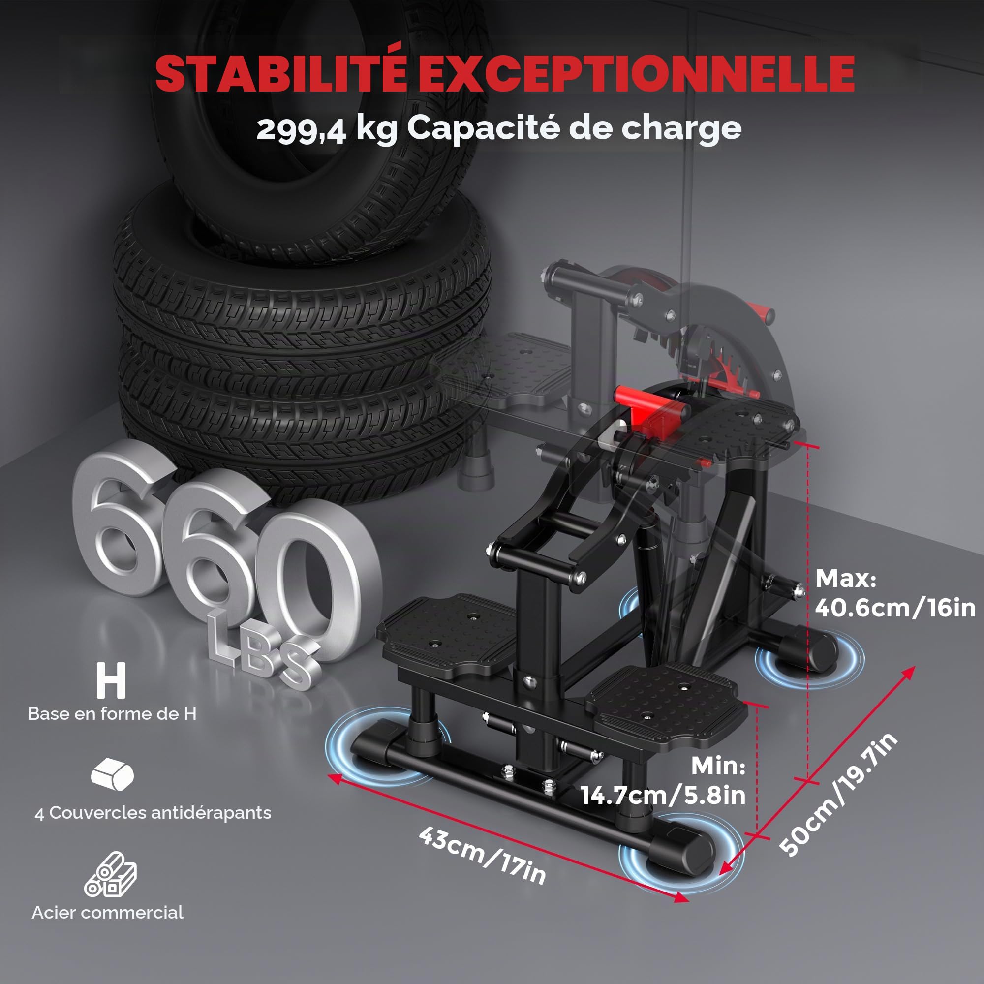 ONETWOFIT Barre de traction pliable autonome - Tour de traction Power Tower Dip Station de traction - Hauteur réglable - Station de musculation multifonction pour la maison