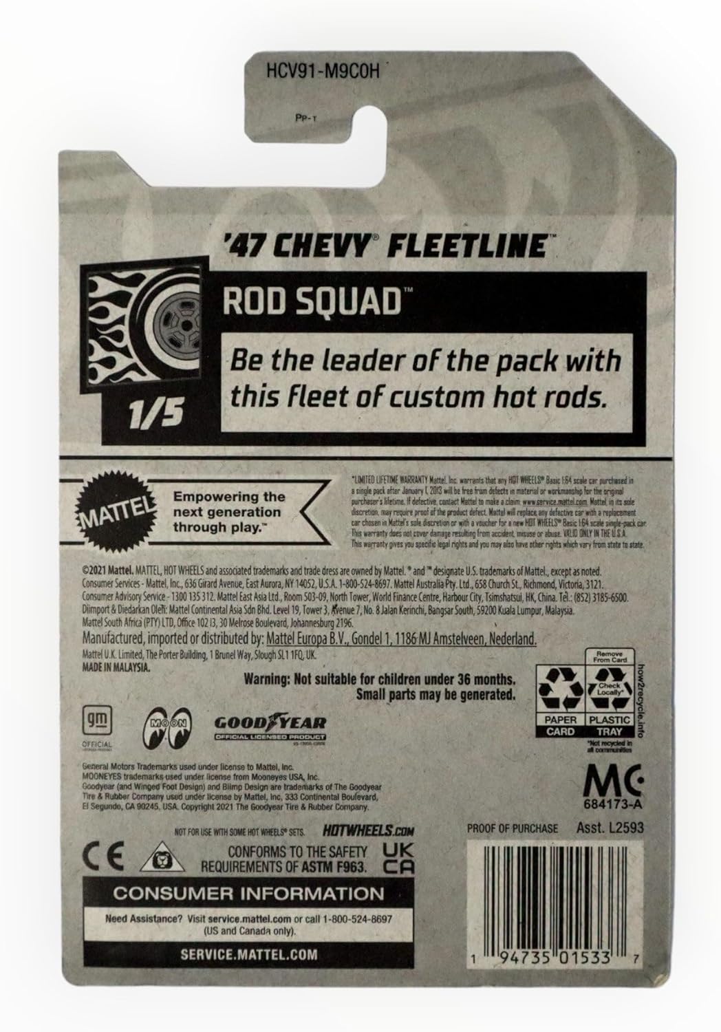Hot Wheels '47 Chevy Fleetline, Rod Squad 1/5