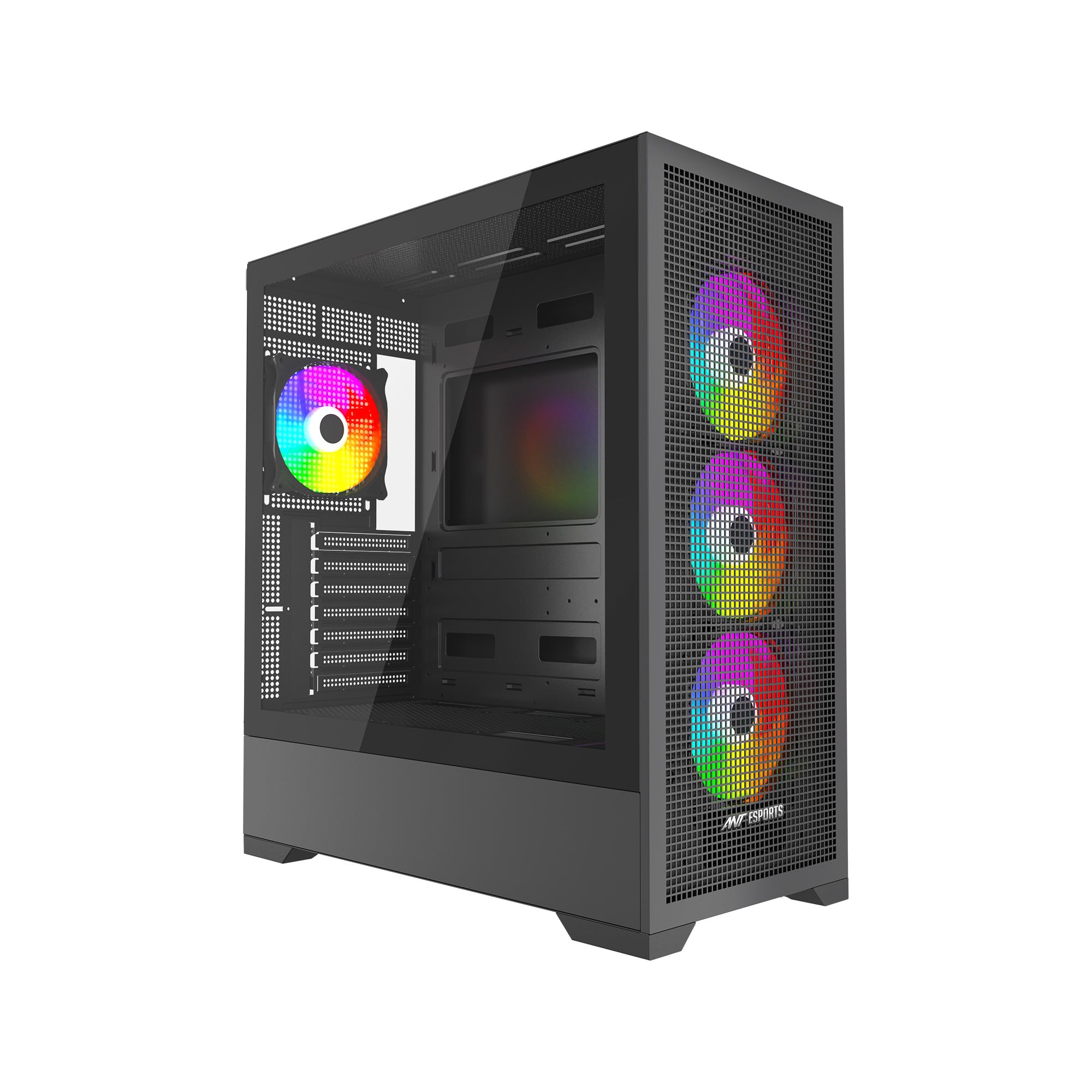 Ant Esports EVO 360 Mid-Tower Computer Case/Gaming Cabinet - Black | Pre-Installed 4 ARGB Fans-image-34