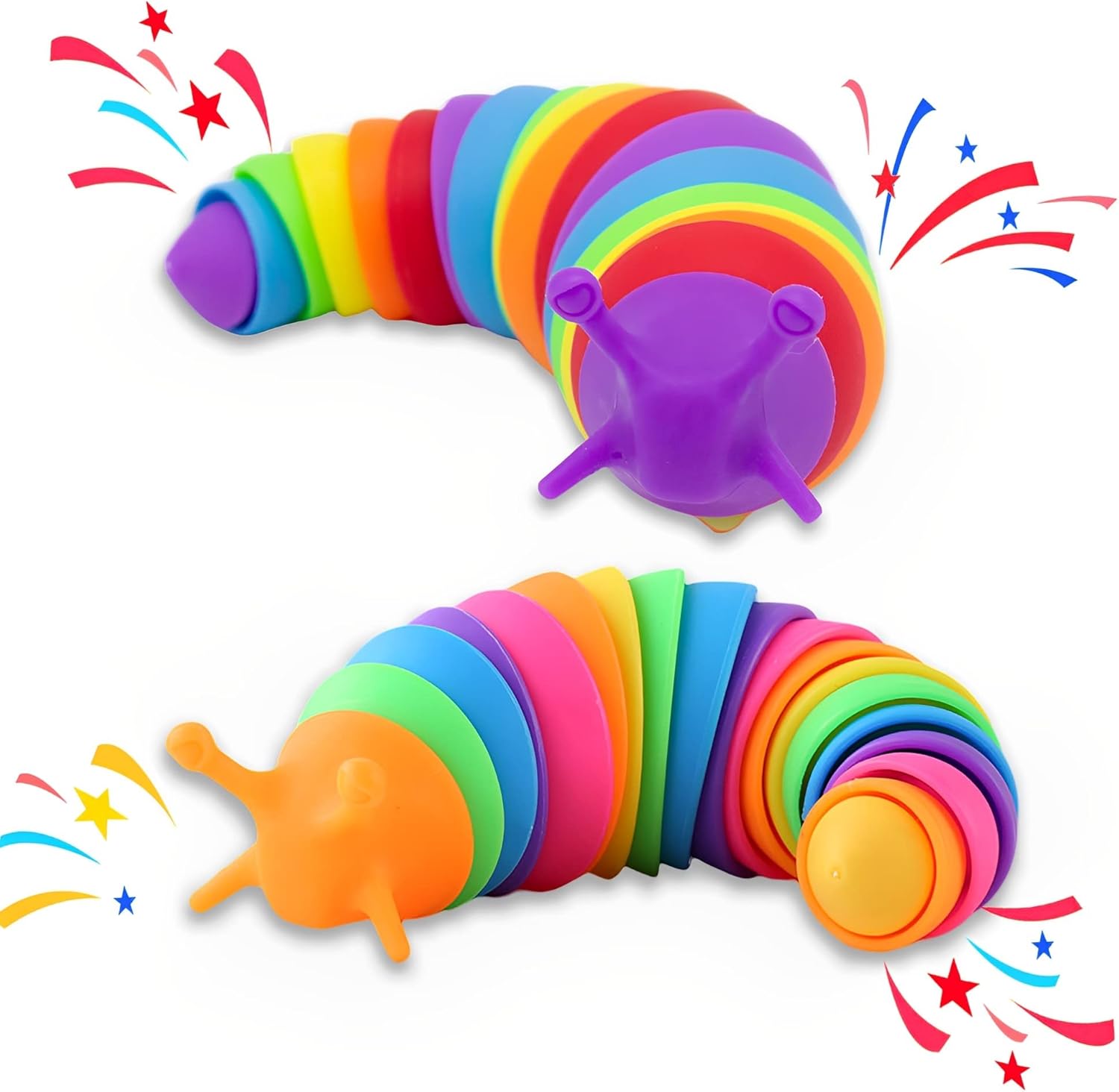 Paradmas Fidget Slug Toy, 2PC 3D Articulated Autism Sensory