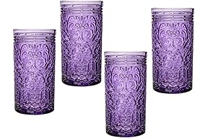 Godinger Jax Collection Drinking Glasses - Set of 4 Purple Highball Cups