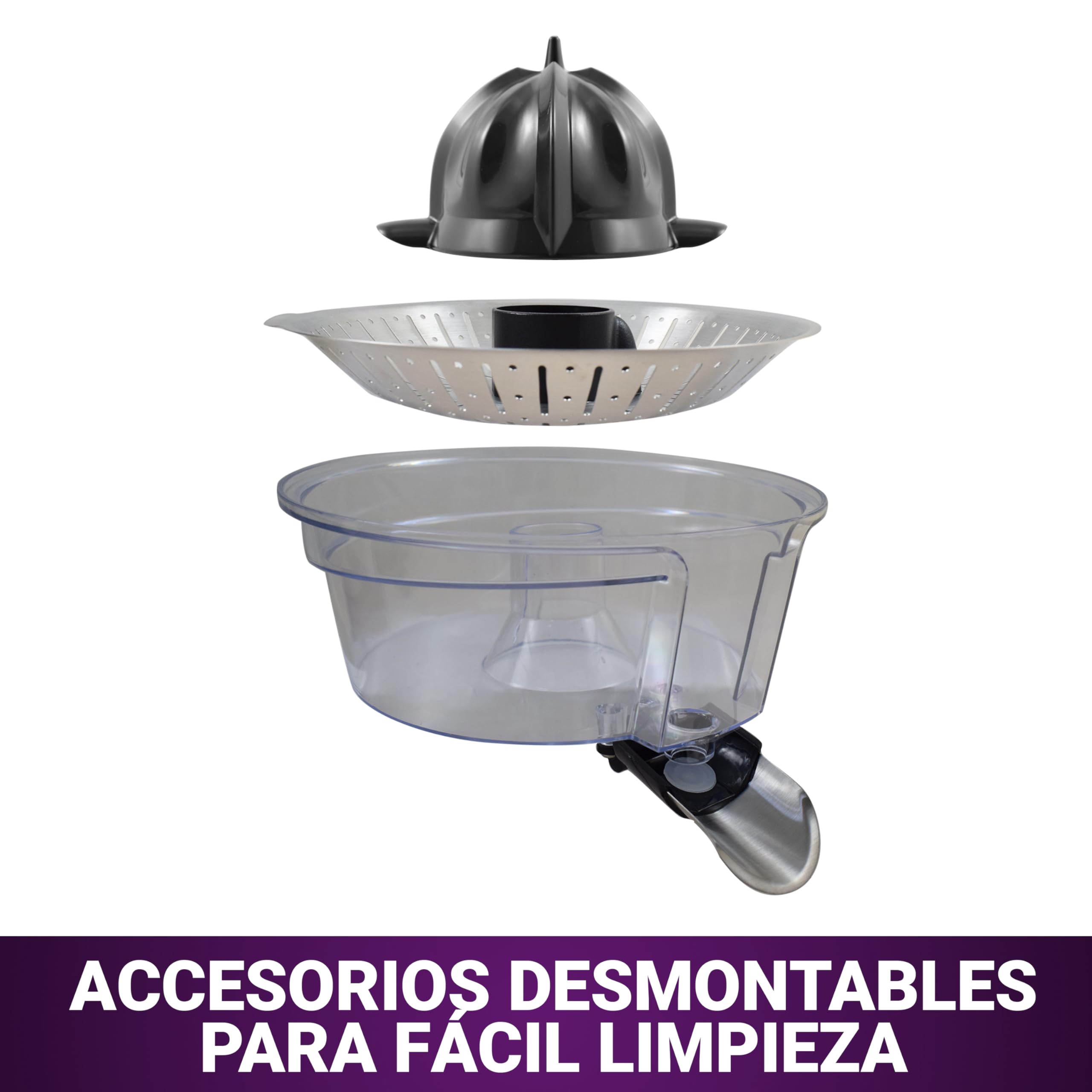 Tm Electron Tmpex010 - Exprimidor eléctrico con cuerpo de acero inoxidable, 160 W, color gris