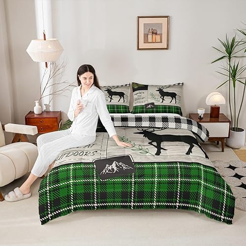 Miniatura 32 de Juego de edredón de Navidad para niños tamaño queen, ropa de cama festiva de dulces navideños, decoración de dormitorio/cabaña de Navidad para Multi