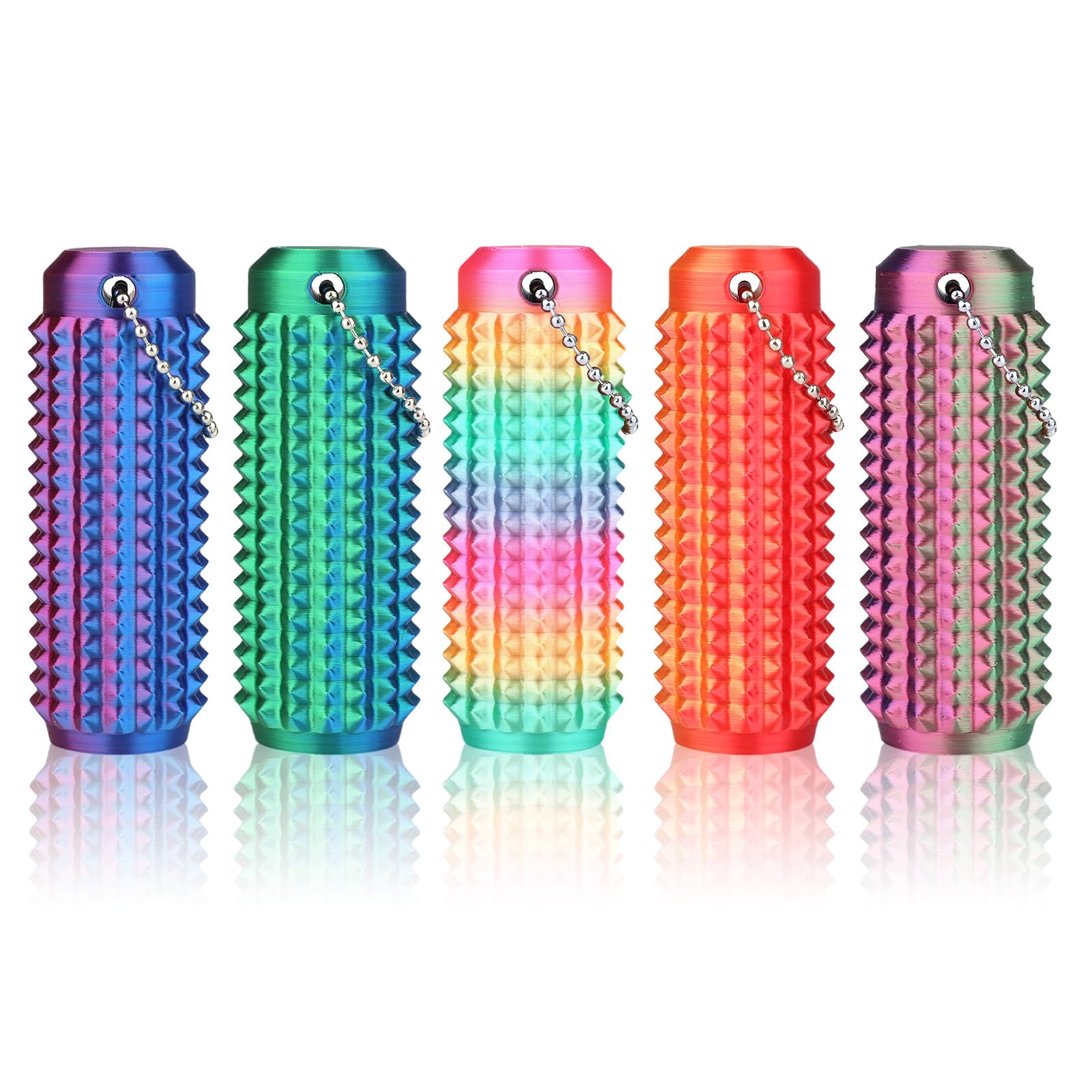 AHRLIC 5PCS Little Ouchies Pain Fidget Toy, 3D Printed Spiky Stim Keyring for Adults & Teens, Stress Relief Sensory Toy for Focus Anxiety, Discreet Fidget Keychain Novelty Gift for Office & Travel Use