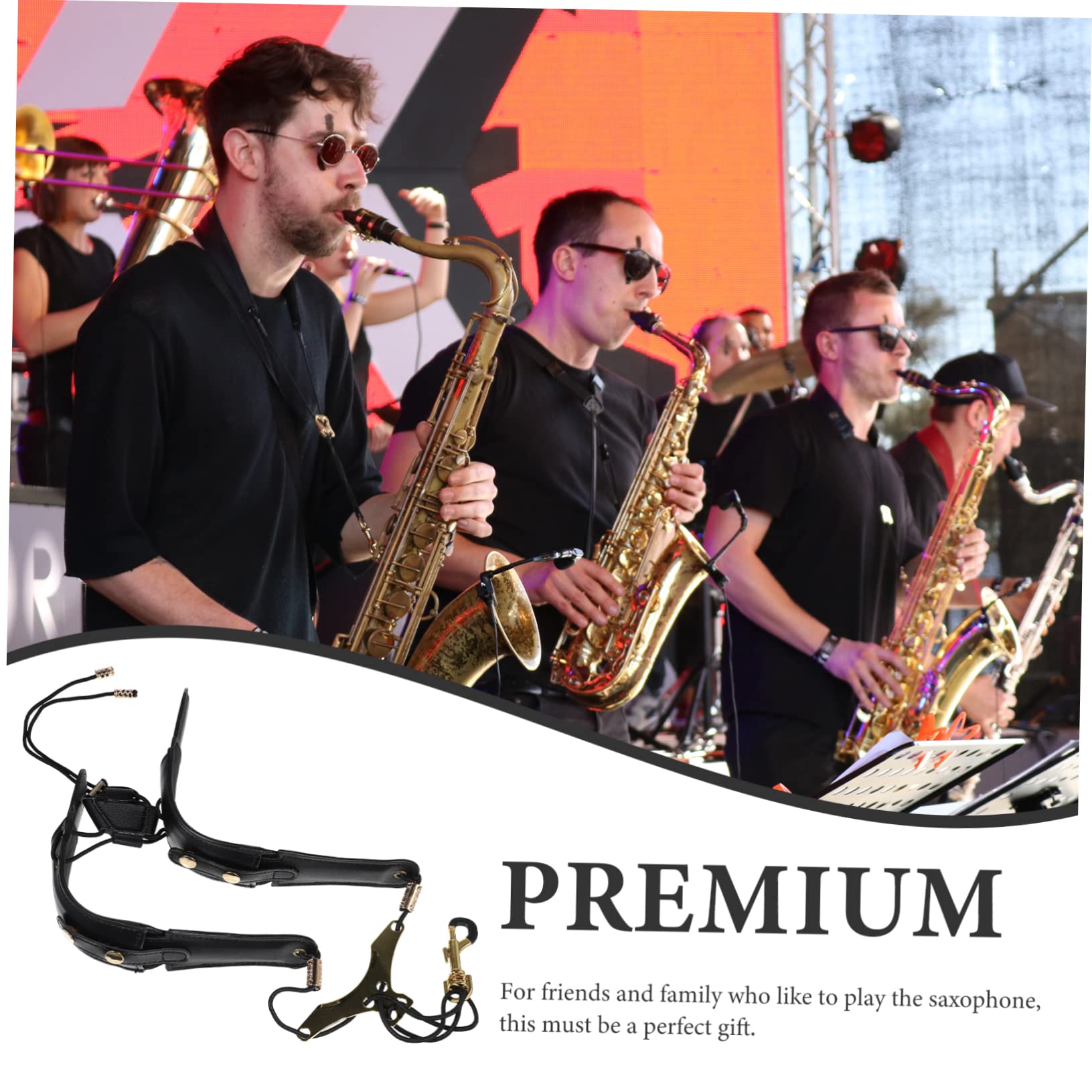 TOYANDONA Tracolla Imbottita Per Saxofono Cinghia Traspirante Per Soprano Tenore e Baritono Supporto Ergonomico Per Musicisti Professionisti e Principianti