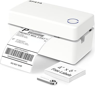 Amazon.com: Impresora de etiquetas de envío 4 x 6, impresora térmica USB  directa de 6.299 in/s de alta velocidad, sistemas Mac y Windows, impresora  de etiquetas de código de barras de escritorio