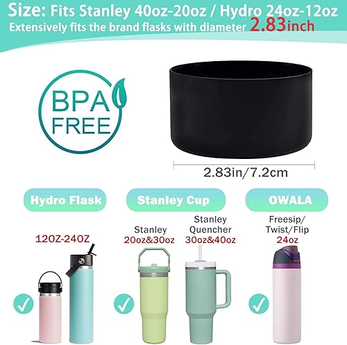 Miniatura 2 de WK IEASON Funda protectora de silicona para vaso Stanley de 20 a 40 onzas y compatible con botella de agua Hydro Flask de 12 onzas, 21 onzas, 24