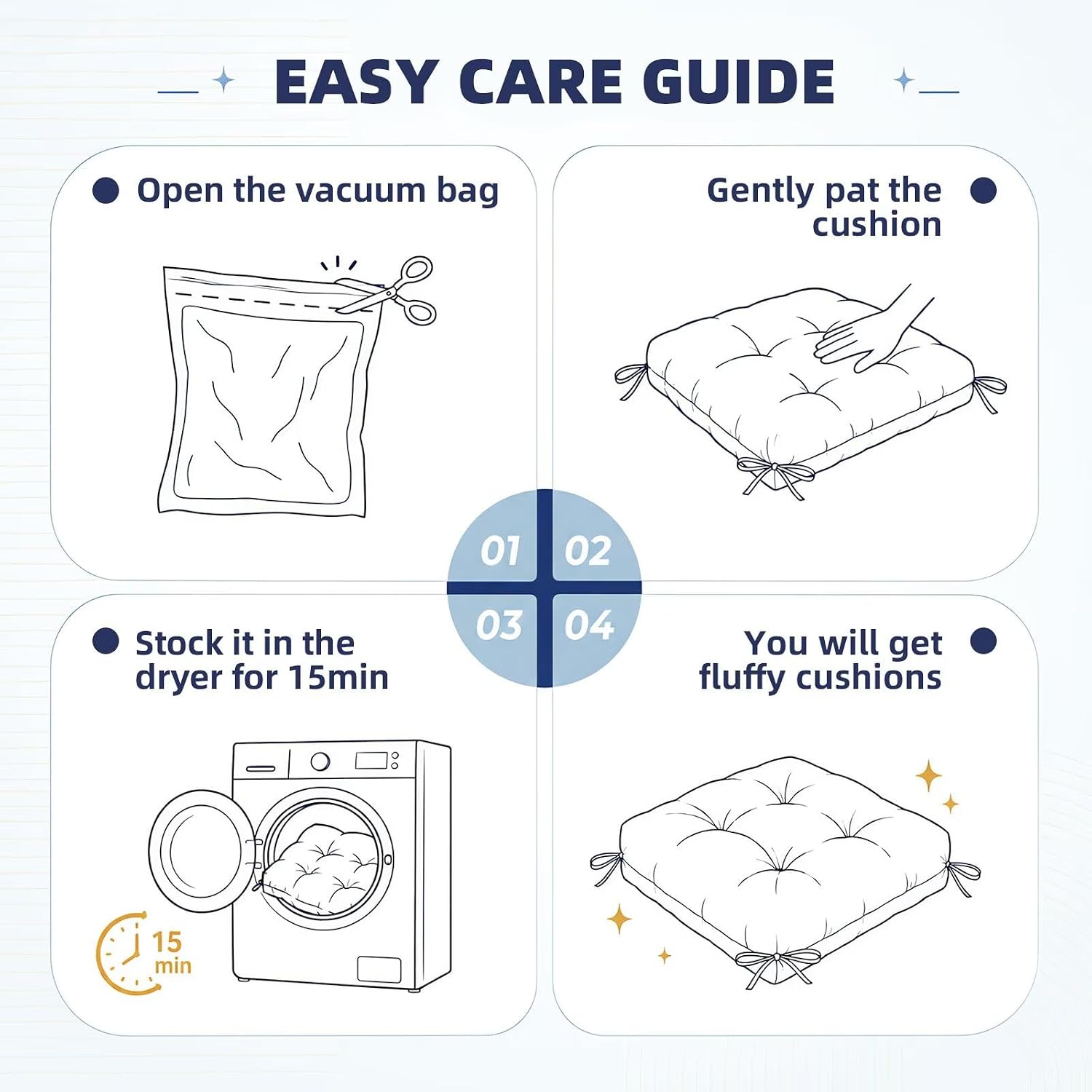 Square Outdoor Chair Cushions Set of 2, Wicker Seat Pads for Courtyard
