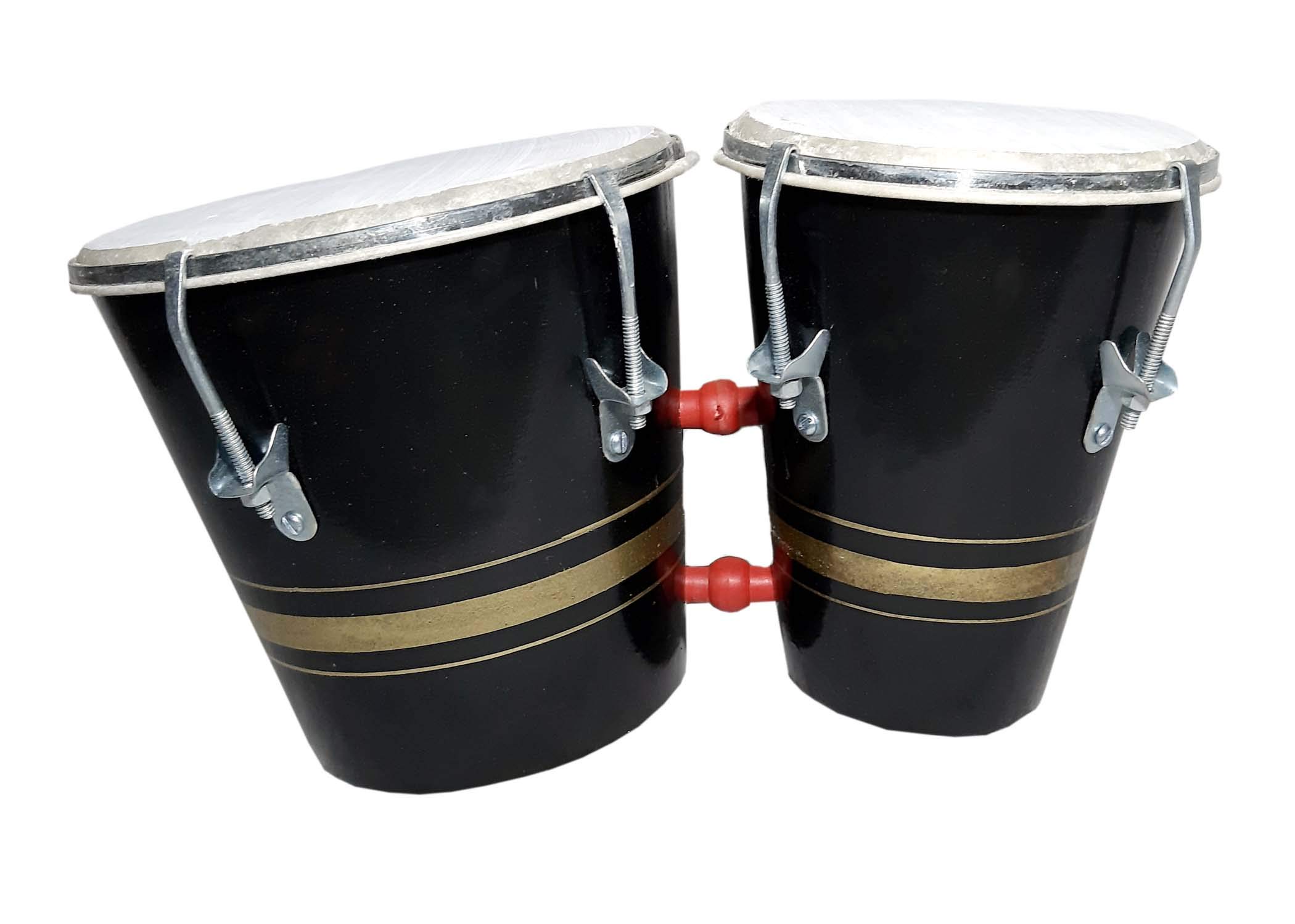 Professional Two Piece Hand Made Wooden Bango Drum (Black)