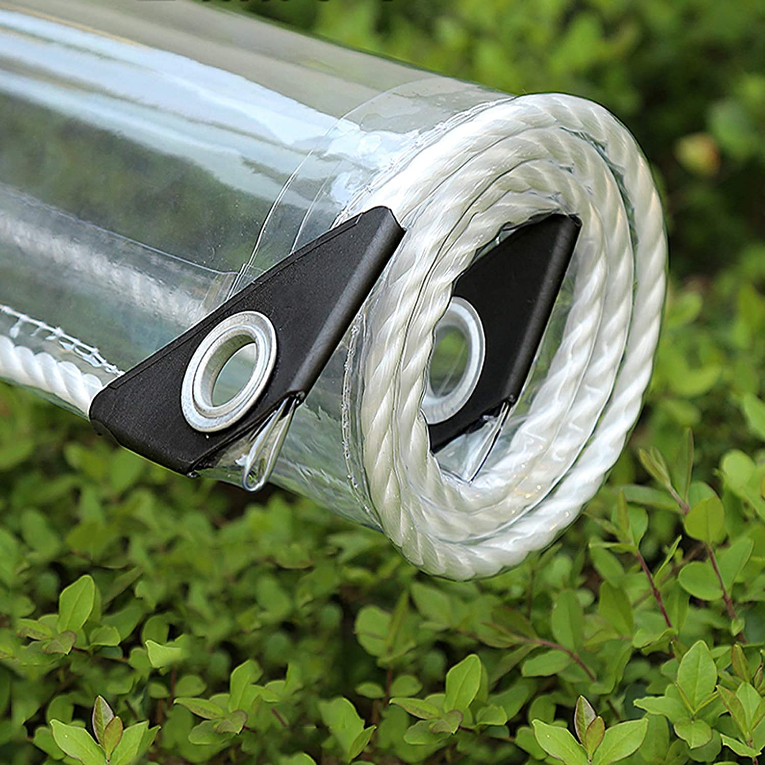 GJZQDKX HeavyDuty Waterproof Clear Tarpaulin 0.35mmTransparent PVC Tarp with Metal Eyelets for Camping Gardening Travel and Outdoor ProtectionDustproof & Rainproof