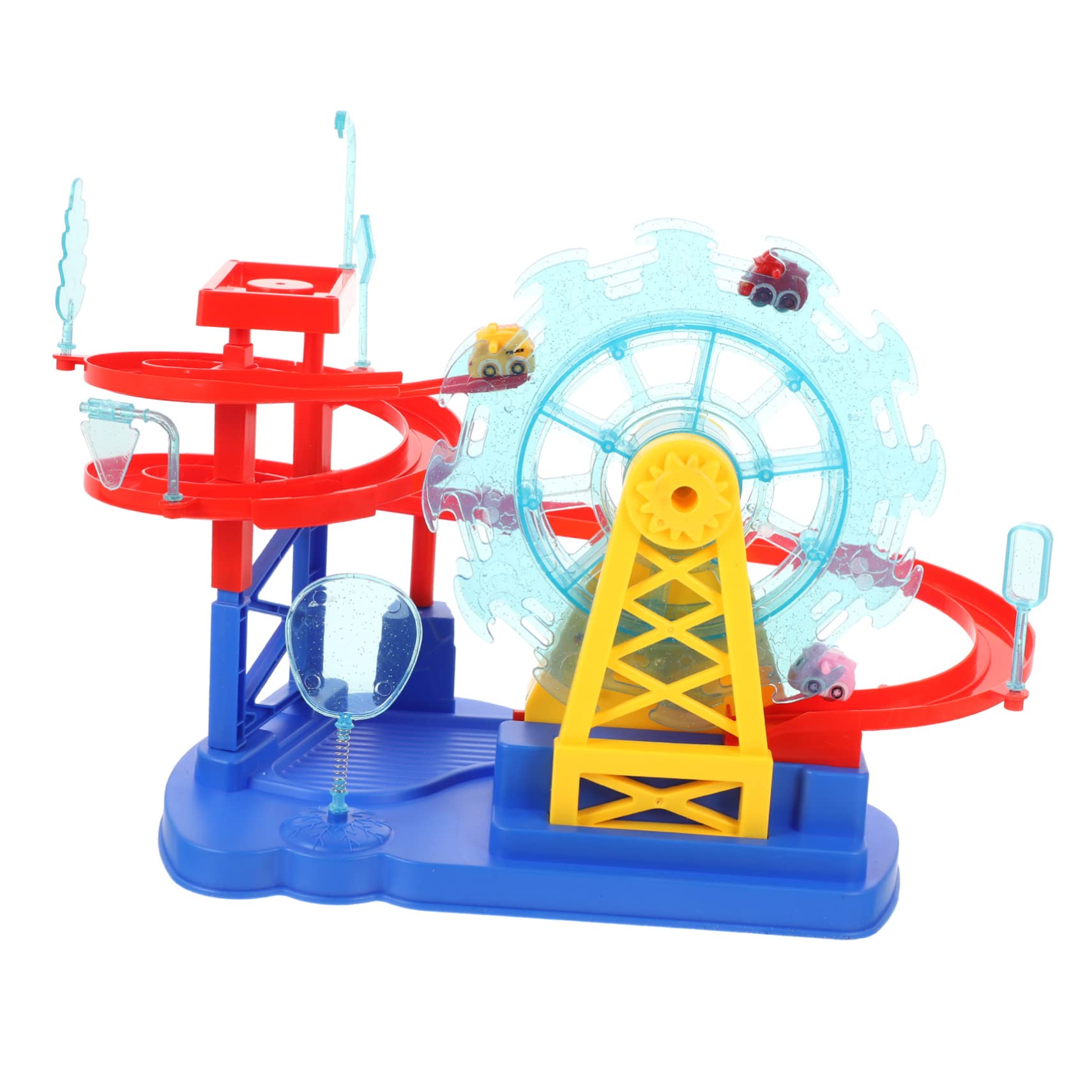 Toyvian Giocattolo del Treno Elettrico Percorso per Macchinine in Plastica Blu, Design Sicuro ed Elettrico per Bambini a Compleanno o Capodanno