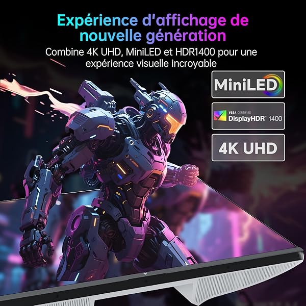 KTC MiniLED Écran PC Gamer 27 Pouces | 4K@160Hz / FHD@320Hz Commutation transparente | 1152 Gradation locale par zone | HDR1400 | 1ms Temps de réponse | Adaptive Sync | 145%sRGB | KVM | Blanc | M27P6 - 5