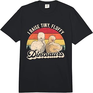 I Raise Tiny Fluffy Dinosaurs Retro Silkie Chicken Breeder Comfort Colors Adult Heavyweight T-Shirt