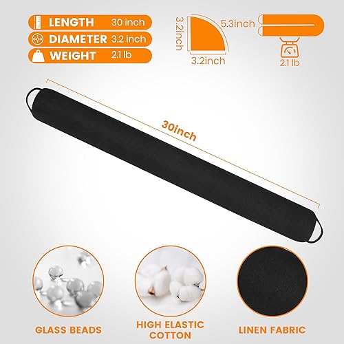 Miniatura 2 de TORRAMI Topes para debajo de la puerta de 30 pulgadas, bloque de corriente triangular pesado para aire fríovientobrisa, bloqueador de ruido para