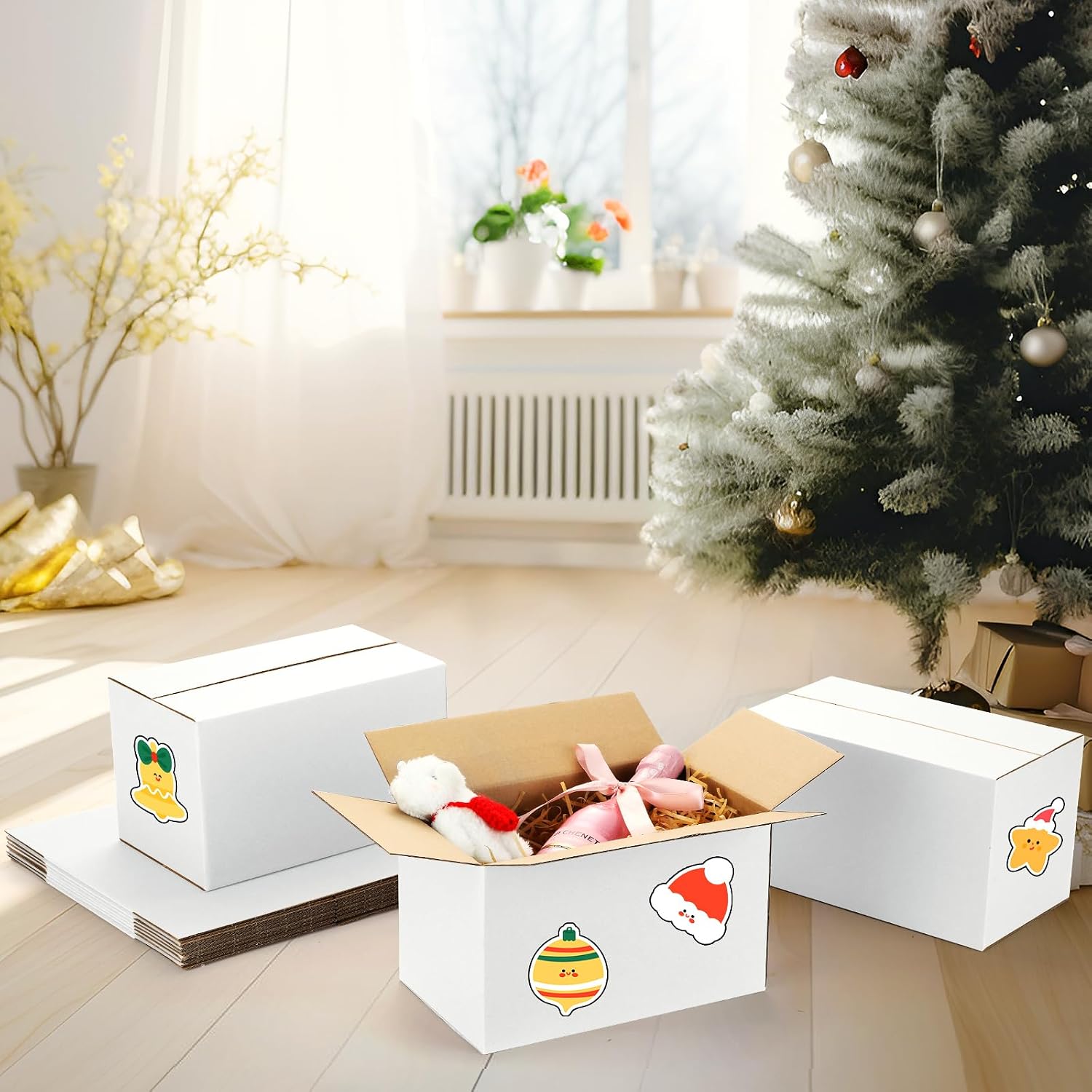 Eupako 10x6x6-Small-Shipping-Boxes-30-Pack-White-Corrugated-Box-Mailers, Cardboard Boxes for Packaging Small Business, Mailing thumbnail