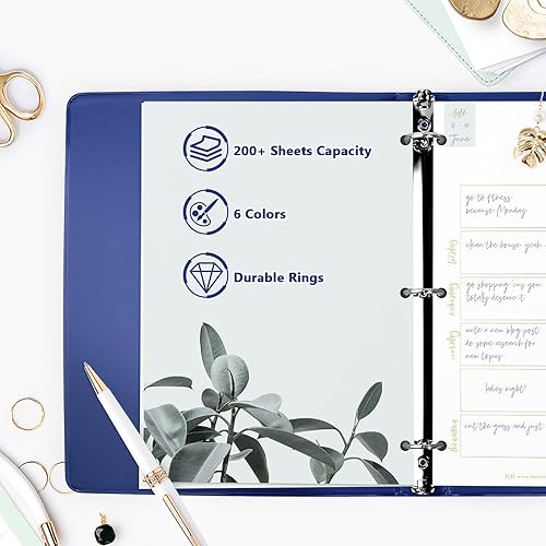 Vista 95 de COMIX Carpeta de 3 anillos de 1 pulgada con cubierta transparente, carpeta de vista de 1 pulgada con capacidad para 200 hojas de papel tamaño carta