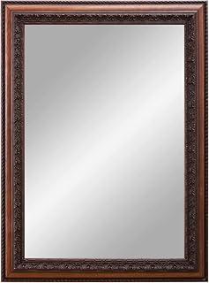 Online-GalleryKing OGK-EH06 Espejo de pared a medida, 95 x 35 cm, color marrón, barroco, shabby vintage, para pasillo, baño, salón, dormitorio, marco de espejo