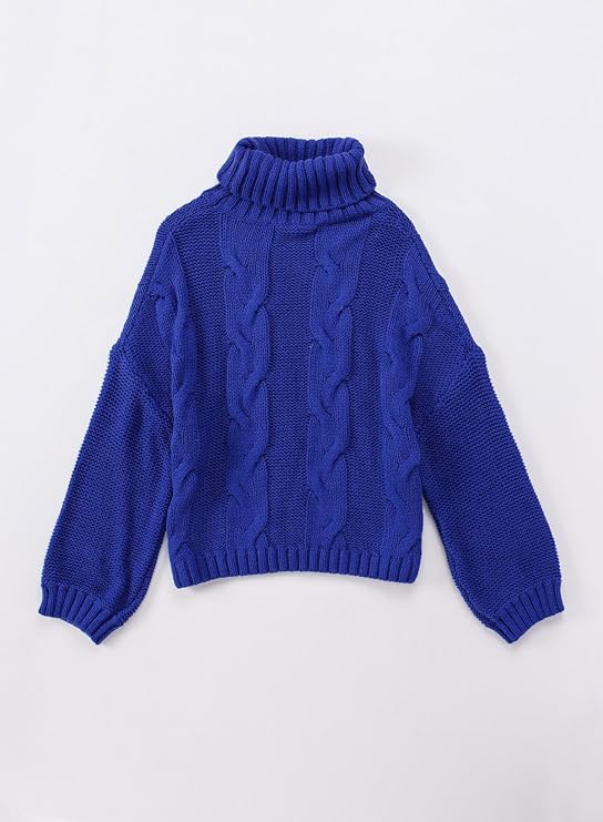 Dokotoo Womens Winter Fall Turtleneck Cable Knit Chunky Sweaters Pullover